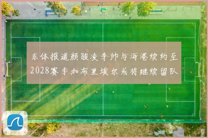 东体报道颜骏凌李帅与海港续约至2028赛季加布里埃尔或将继续留队